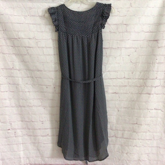 H&M Blue and White Flutter Sleeve Fully Lined Dress - Size 6 - Picture 6 of 9